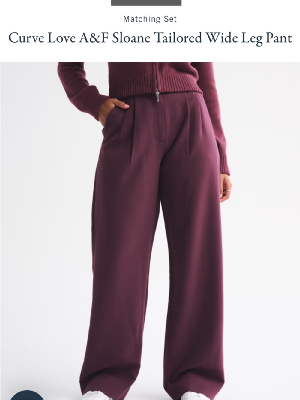 Abercrombie & Fitch Curve Love Sloane Tailored Wide Leg Pant - Black. Size 26/2s